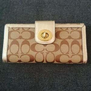 Large gold Coach wallet